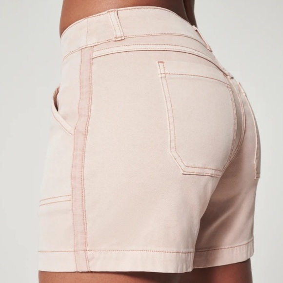 Spanx Stretch Twill Shorts- 4”-Ice Pink - Picture 3 of 8